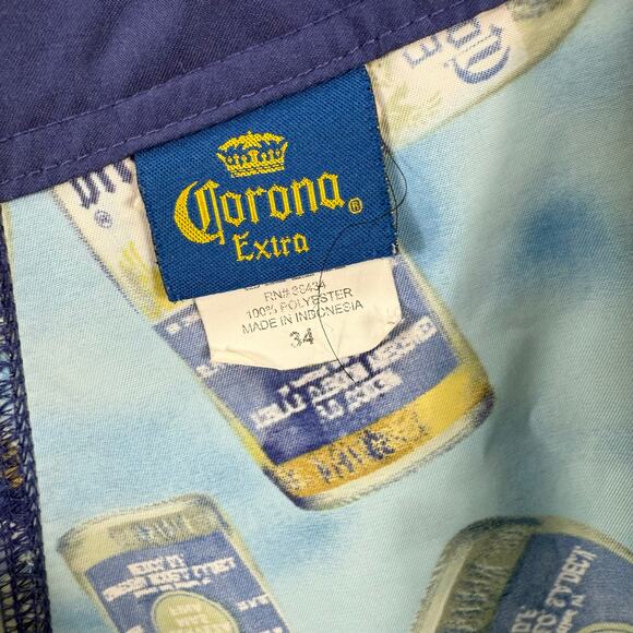 Corona Extra Swim Shorts Men's 34 Blue Beer Bottle Allover Swimwear Outdoors - Picture 7 of 10